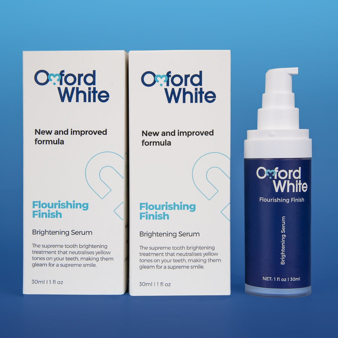 Dentist-recommended hydrogen peroxide-free teeth whitening strips and serum